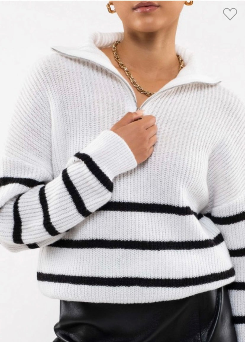 Along These Lines Half Zip Sweater