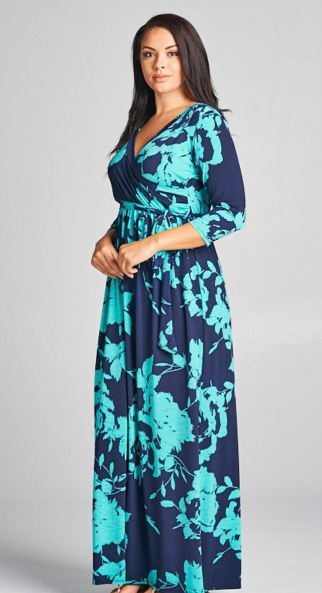 Perfect Getaway Floral Maxi in Plus