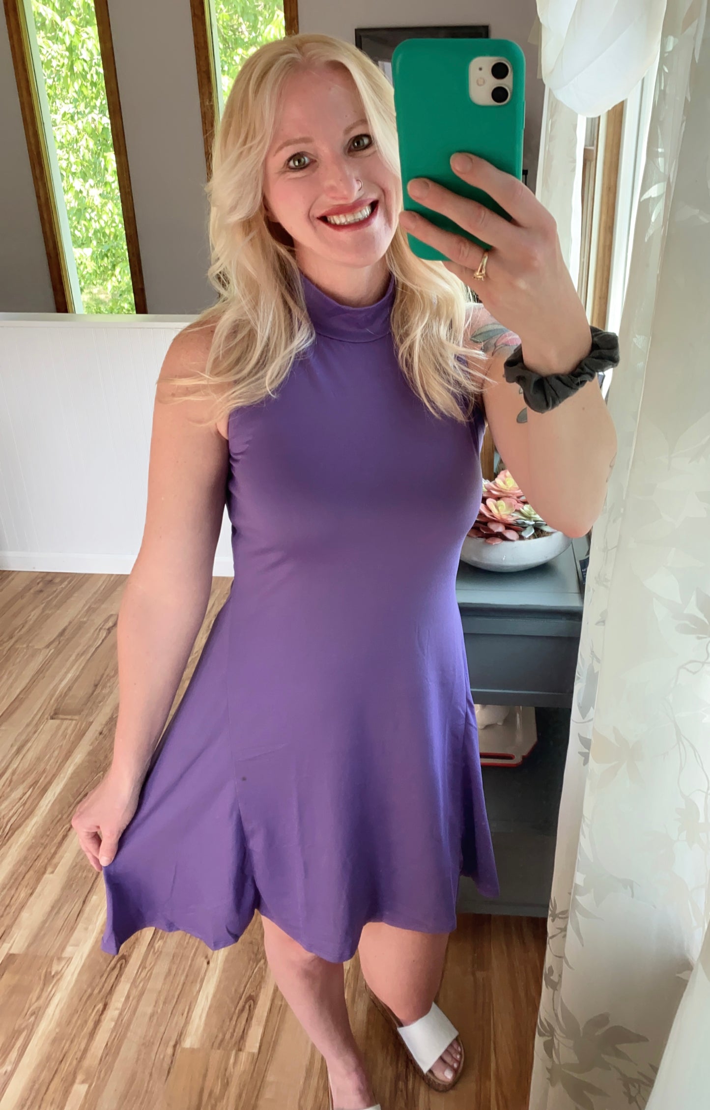 Eve High Neck Mini in Plum