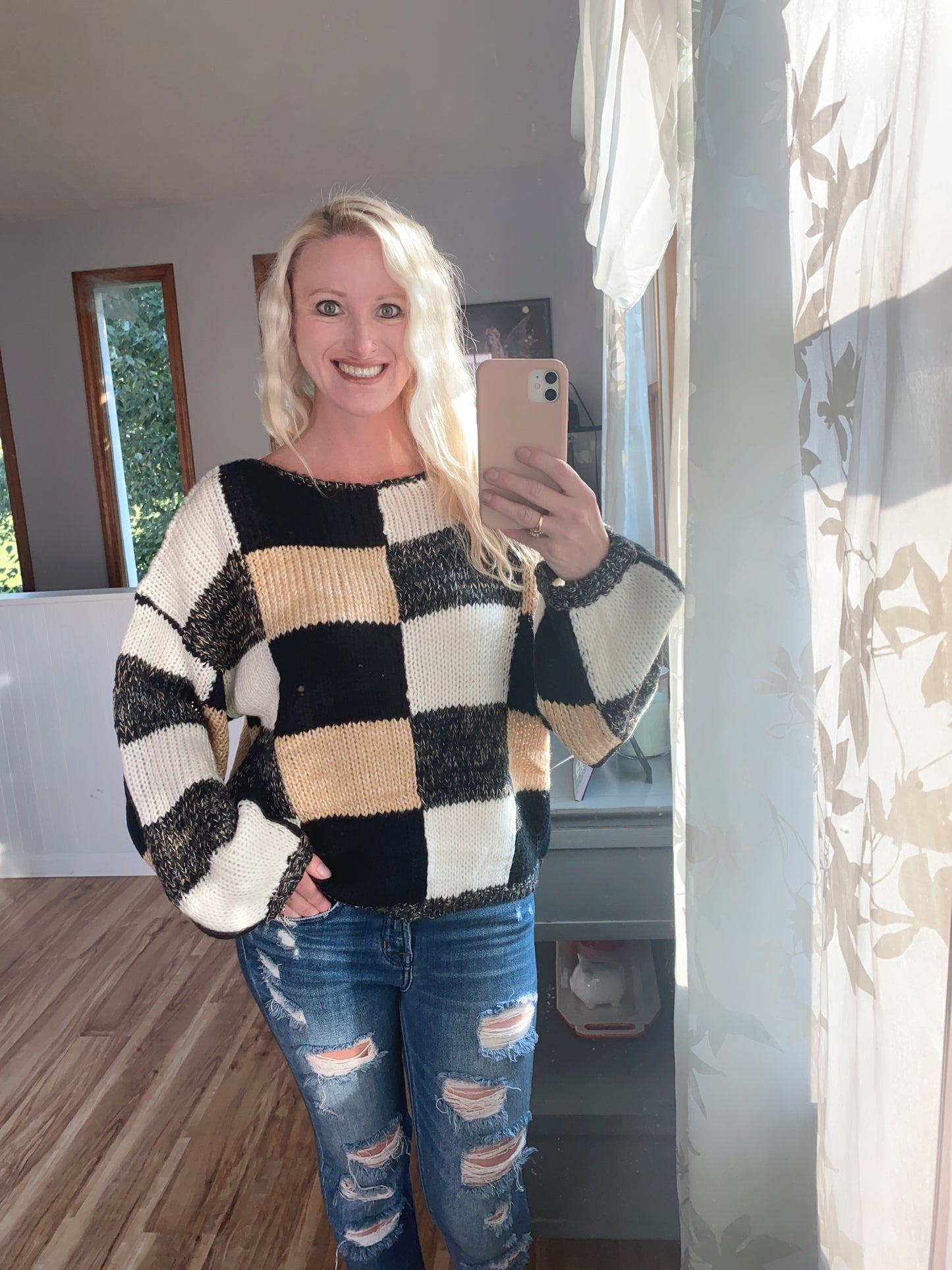 Natalie Checkered Sweater