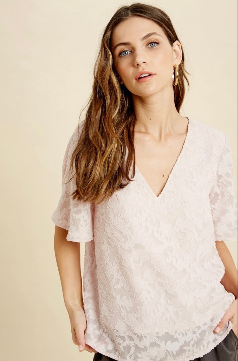 Lace Detail Blush Top