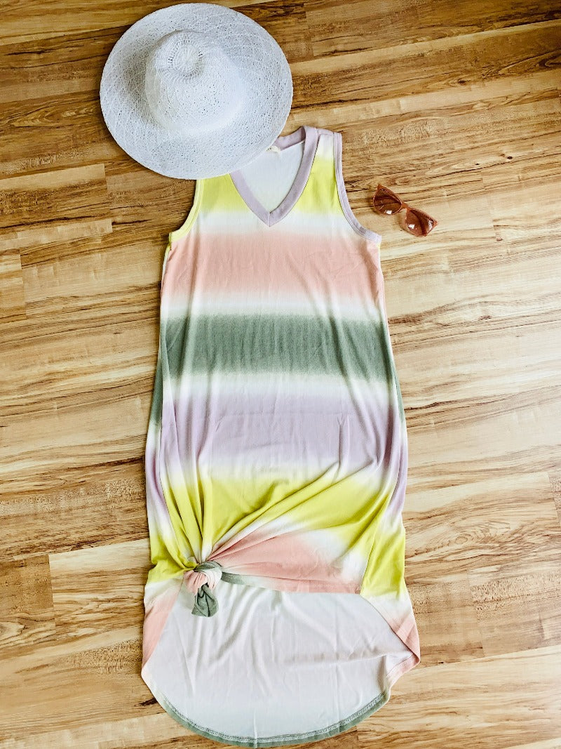 ombre, dress, stripes, striped dress, dresses, loose, lightweight, spring dress, summer, the bellflower boutique, tshirt dress