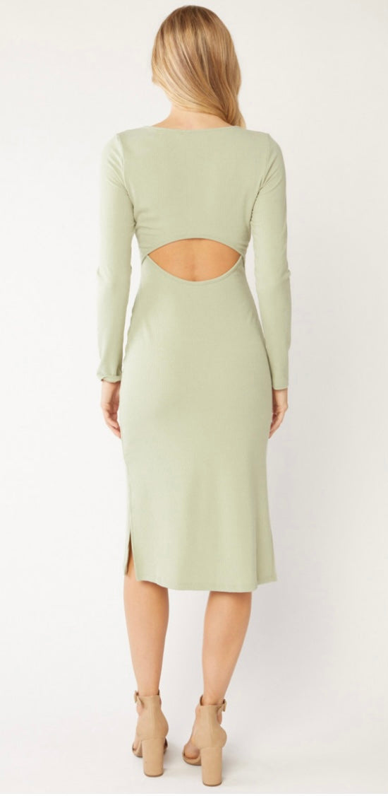 green dress, dresses, long-sleeve, light-weight, summer, spring, women's clothing, the bellflower boutique, 