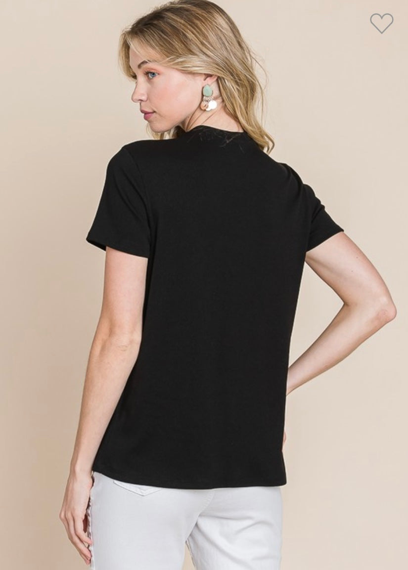 Black High Neck Top