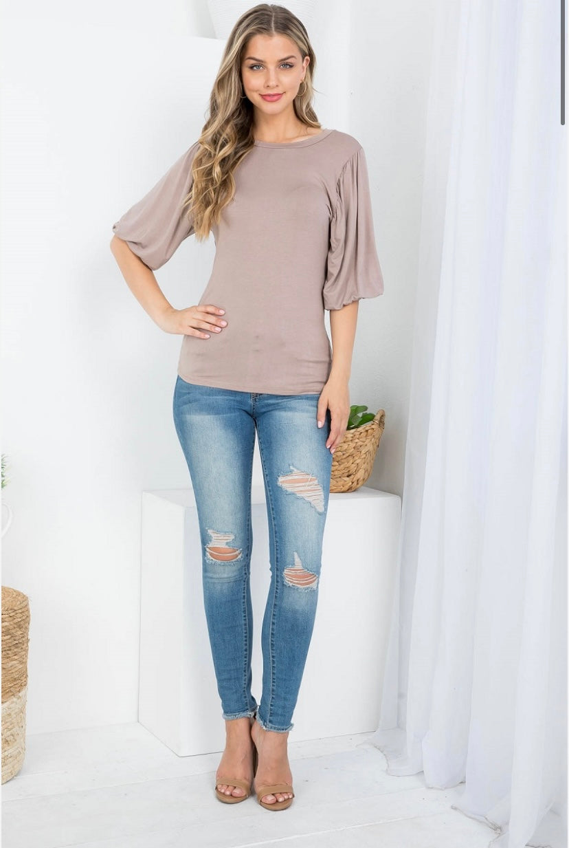 pink, women's clothing, purple, tops, women's tops, fluffy sleeve, sexy, form-fitting, puce, the bellflower boutique,