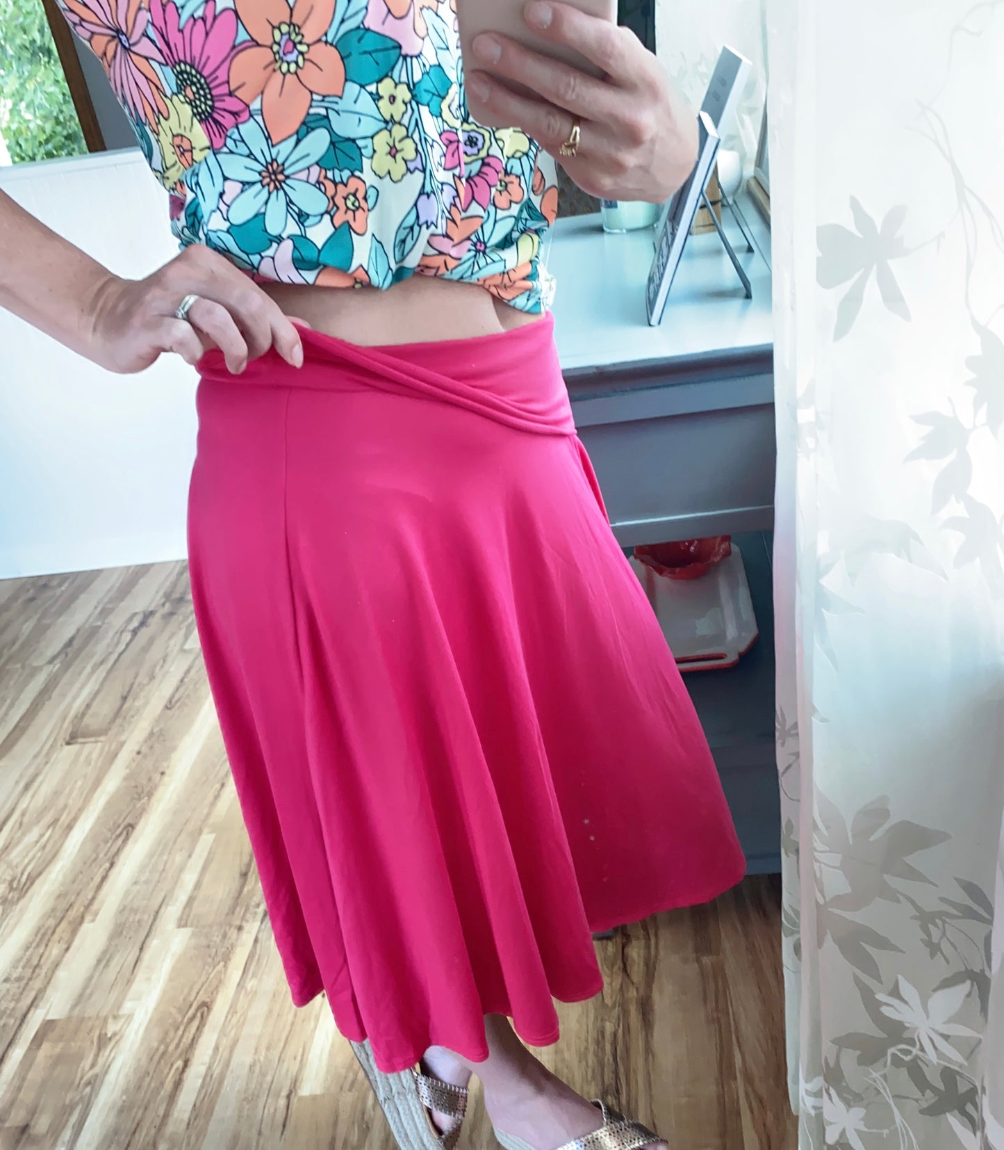 Fuchsia Midi Skirt