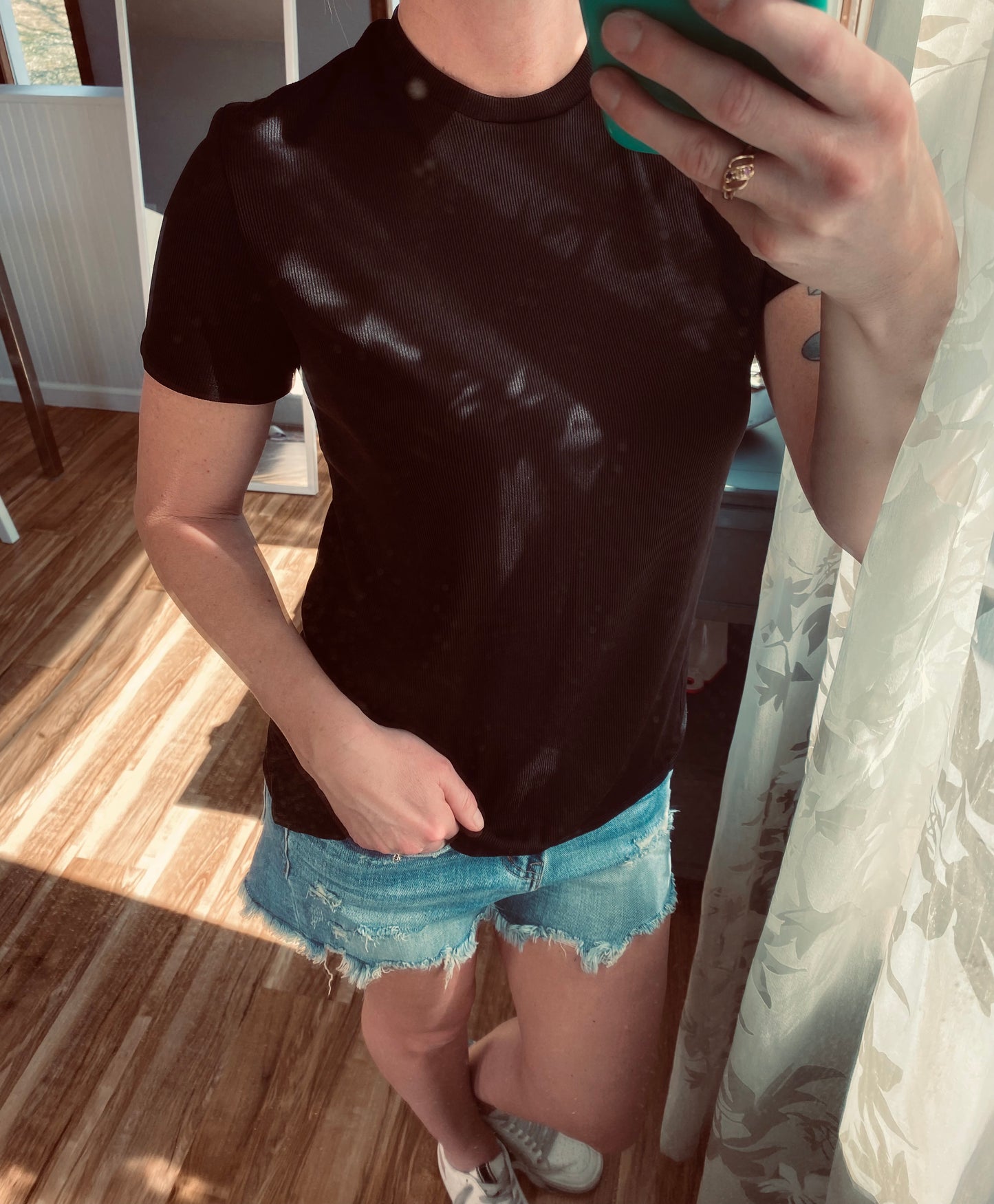 Black High Neck Top