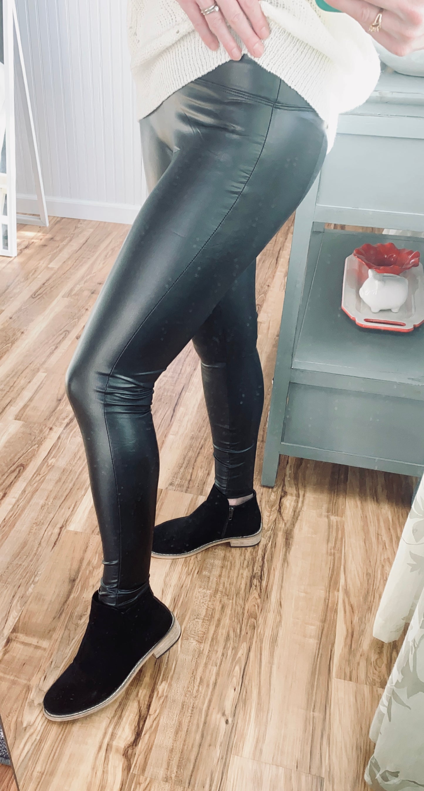 High Waist Vegan Leather Leggings