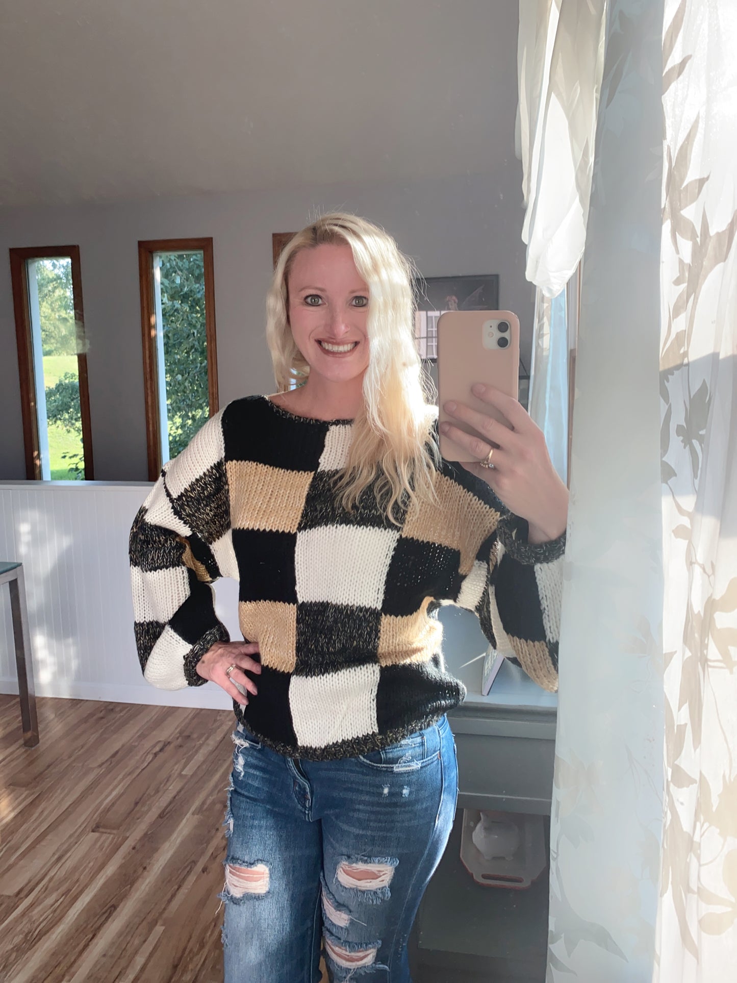 Natalie Checkered Sweater