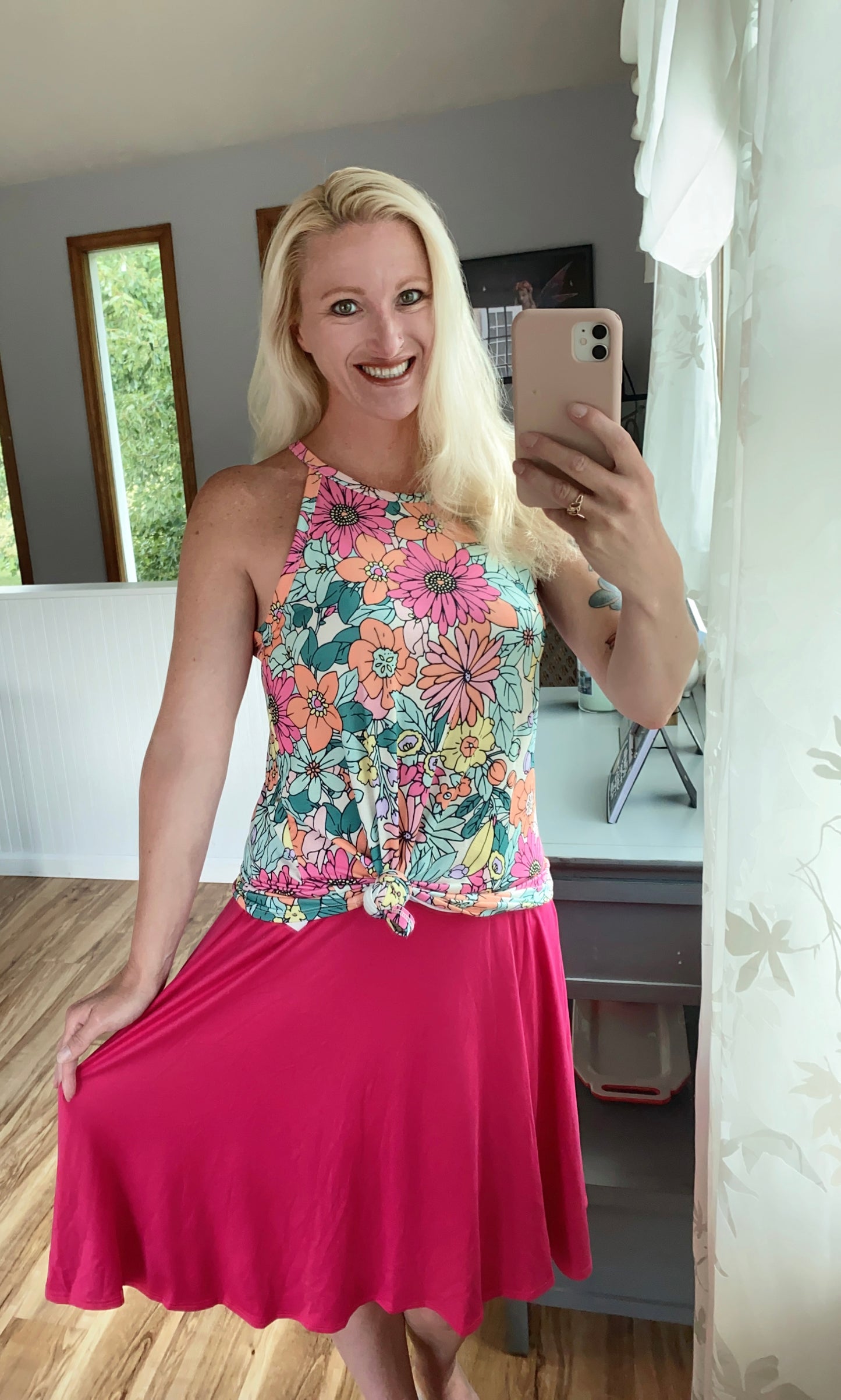 Fuchsia Midi Skirt